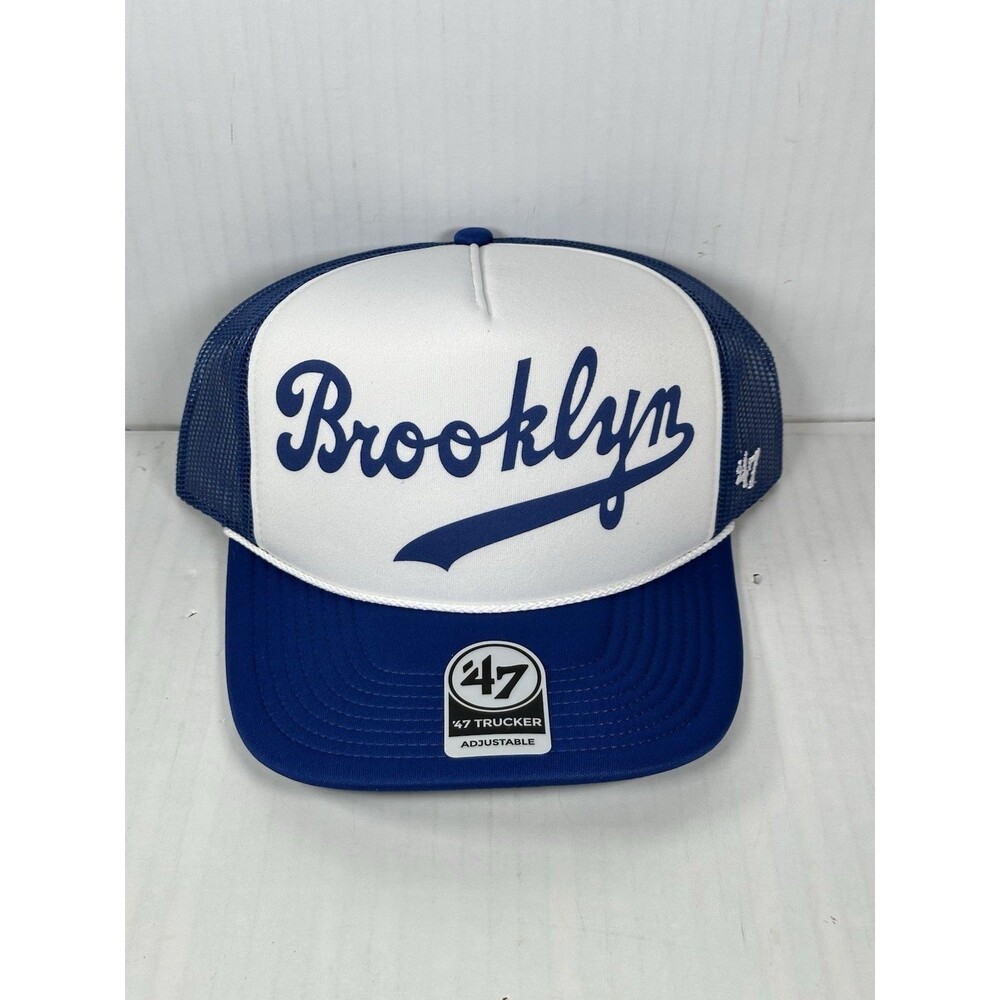 Brooklyn Dodgers '47 White Cooperstown Collection Trucker Snapback Hat Cap NWT